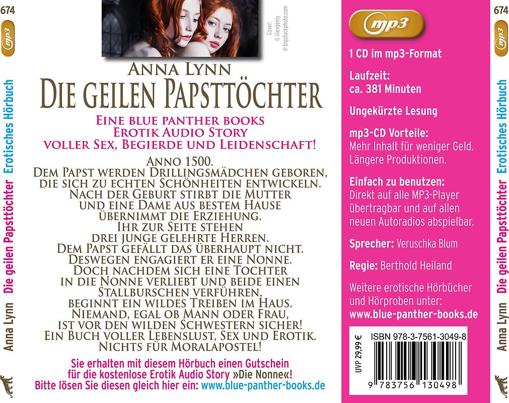 Die geilen PapstTöchter | Erotik Audio Story | Erotisches Hörbuch MP3CD