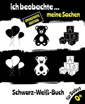 Ich beobachte... meine Sachen Schwarz Weiß Buch für Babys: Montessori Kontrastkarten Baby | Mein erstes Fokusbuch für Mein Kind | Babybuch Schwarz ... für Neugeborene | kontrastisches Bilderbuch