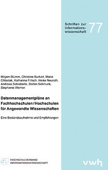 Datenmanagementpläne an Fachhochschulen / Hochschulen für Angewandte Wissenschaften