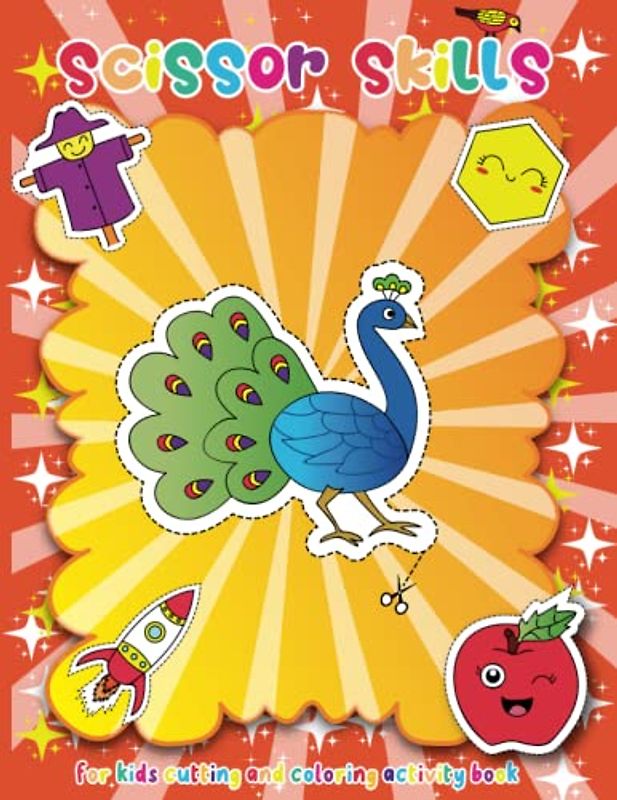 scissor skills for kids cutting and coloring activity book: cut and paste for toddlers 2-4 years|cut and glue book
