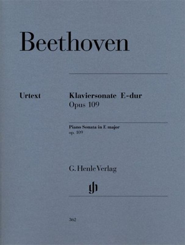 Klaviersonate E-dur op. 109 - Beethoven, Ludwig van/Hrsg. Wallner, Bertha Antonia