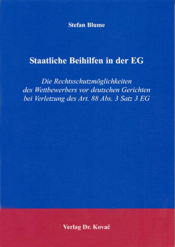 Staatliche Beihilfen in der EG