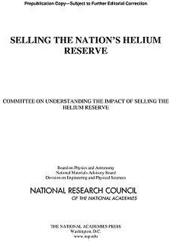 Selling the Nation's Helium Reserve