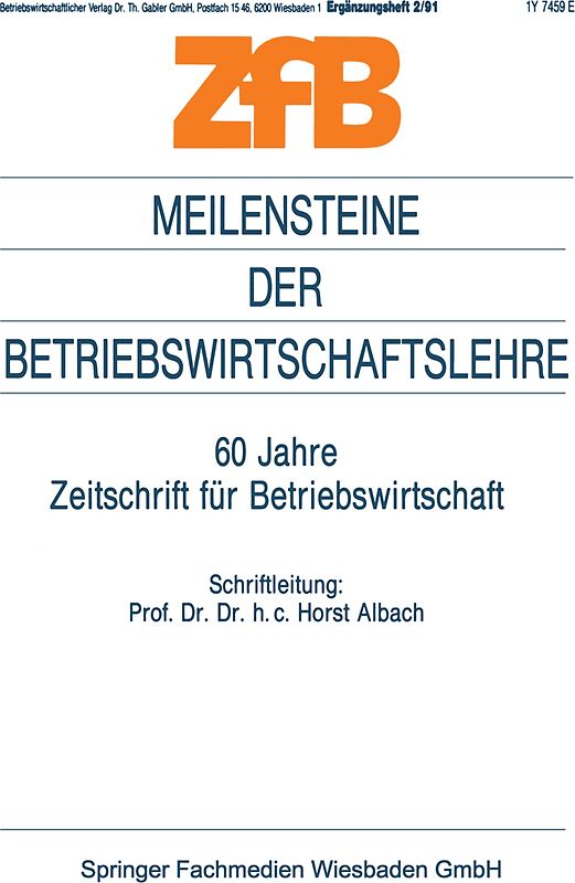 Meilensteine der Betriebswirtschaftslehre
