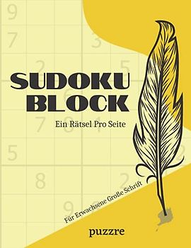 Sudoku Block Ein Rätsel Pro Seite Für Erwachsene Große Schrift: Denkspiele Rätselbuch Senioren