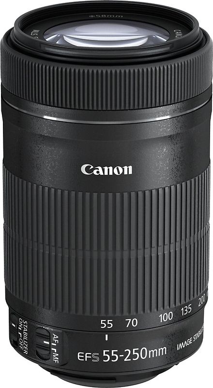 Canon EF-S 55-250 mm F4.0-5.6 IS STM 58 mm Objectif (adapté à Canon EF-S) noir