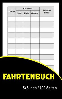 Fahrtenbuch: kleine Größe "5×8" Inch | 100 Seiten.