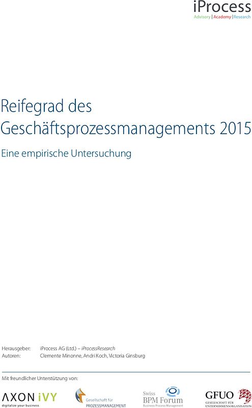 Reifegrad des Geschäftsprozessmanagements 2015