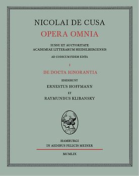 Nicolai de Cusa Opera omnia / De docta ignorantia