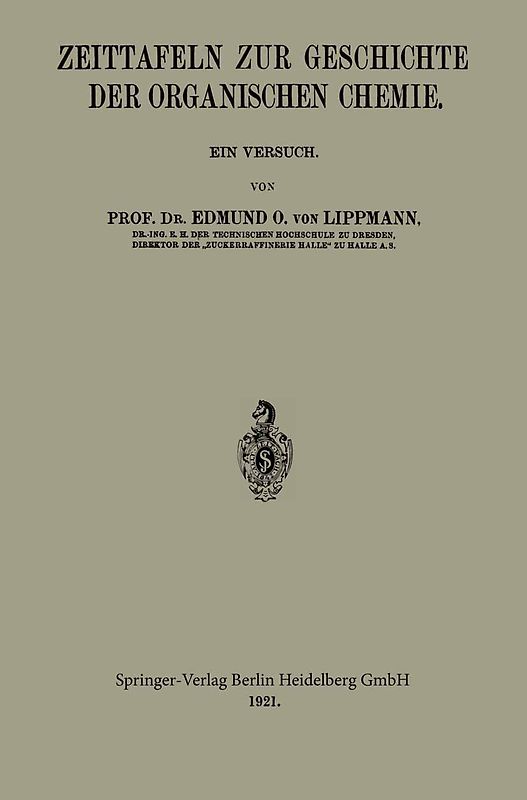 Zeittafeln zur Geschichte der Organischen Chemie
