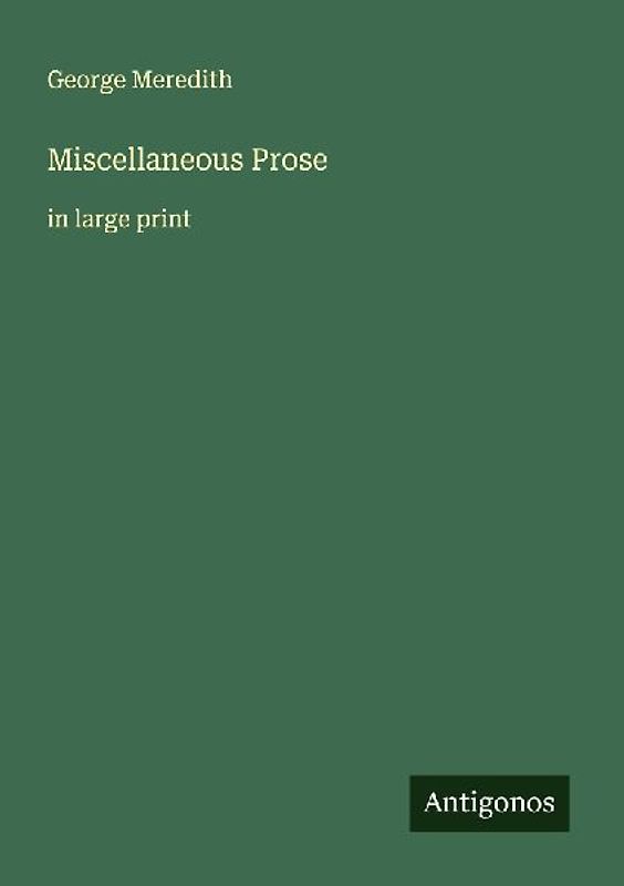 Miscellaneous Prose