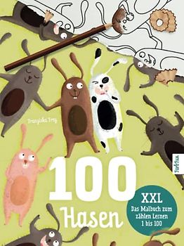 100 Hasen: Mein XXL Malbuch zum zählen Lernen mit allen Zahlen von 1 bis 100 | Für Kindergarten, Vorschule und Schule ab 4 Jahre