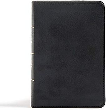 CSB Large Print Compact Reference Bible, Black Leathertouch