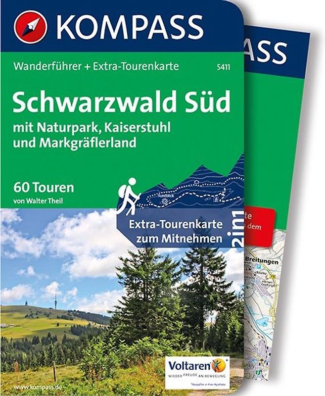 KOMPASS Wanderführer Schwarzwald Süd mit Naturpark, Kaiserstuhl und Markgräflerland