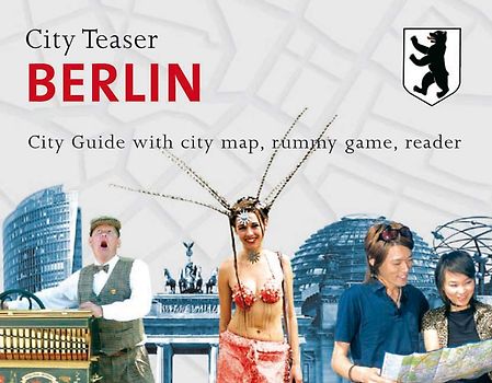 City Teaser Berlin. City Guide with city map, rummy game, reader