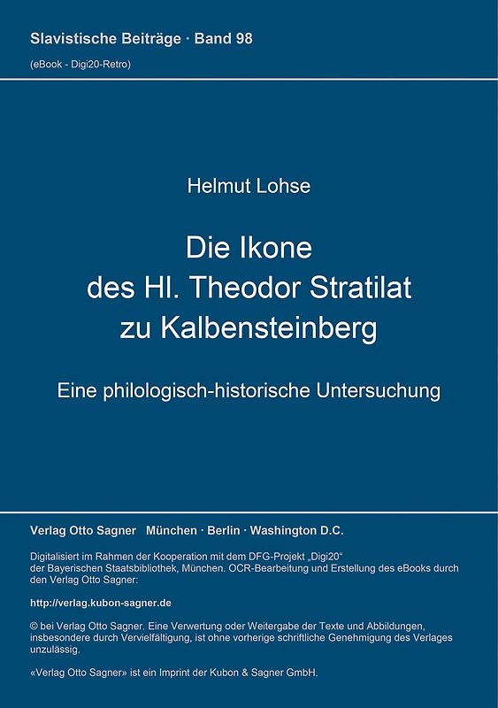 Die Ikone des Hl. Theodor Stratilat zu Kalbensteinberg