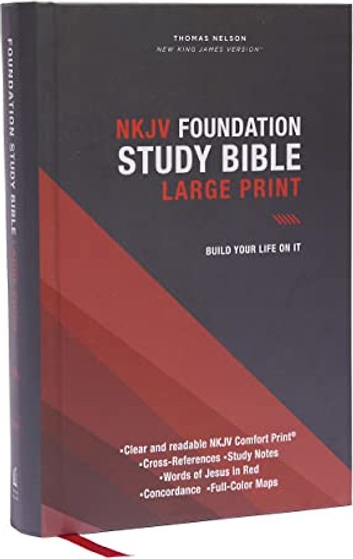 Nkjv, Foundation Study Bible, Large Print, Hardcover, Red Letter, Thumb Indexed, Comfort Print