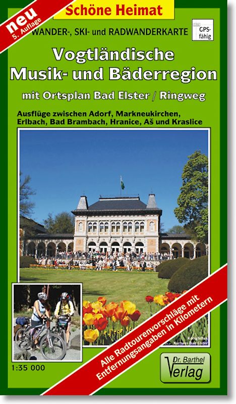 Wander-, Ski- und Radwanderkarte Vogtländische Musik- und Bäderregion, Bad Elster, Markneukirchen