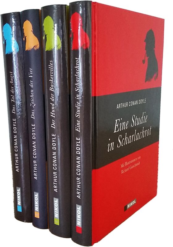 Sherlock Holmes (vier Romane) - Eine Studie in Scharlachrot - Der Hund der Baskervilles - Das Zeichen der Vier - Das Tal der Angst