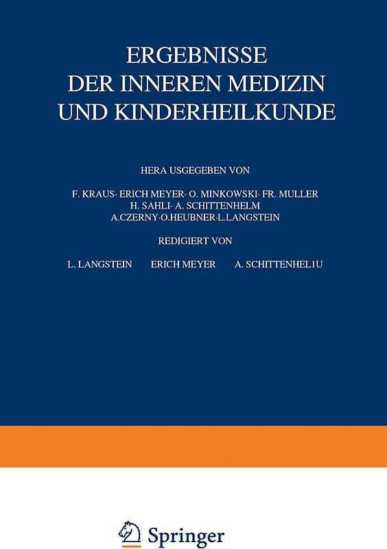 Ergebnisse der inneren Medizin und Kinderheilkunde