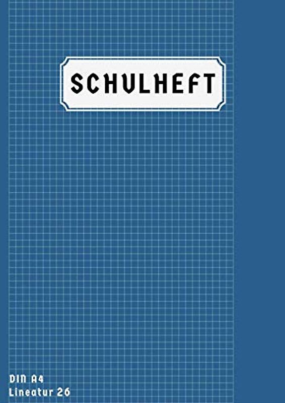 Lineatur 26 Din A4: Schulheft Kariert A4 Mit Rand | 50 Blatt | Matheheft 26 | Rechenheft Din A4 Lineatur 26 | Blau