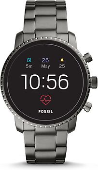 Fossil Explorist HR 45mm gris et bracelet en acier inoxydable gris [Wi-Fi, 4. génération]