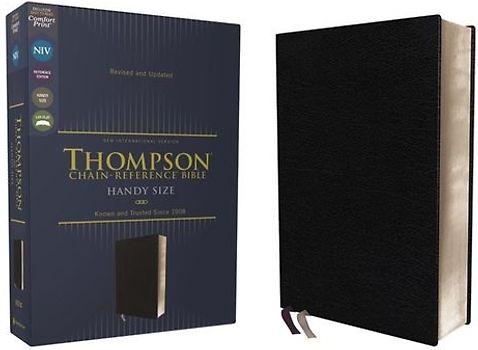 Niv, Thompson Chain-Reference Bible, Handy Size, European Bonded Leather, Black, Red Letter, Comfort Print
