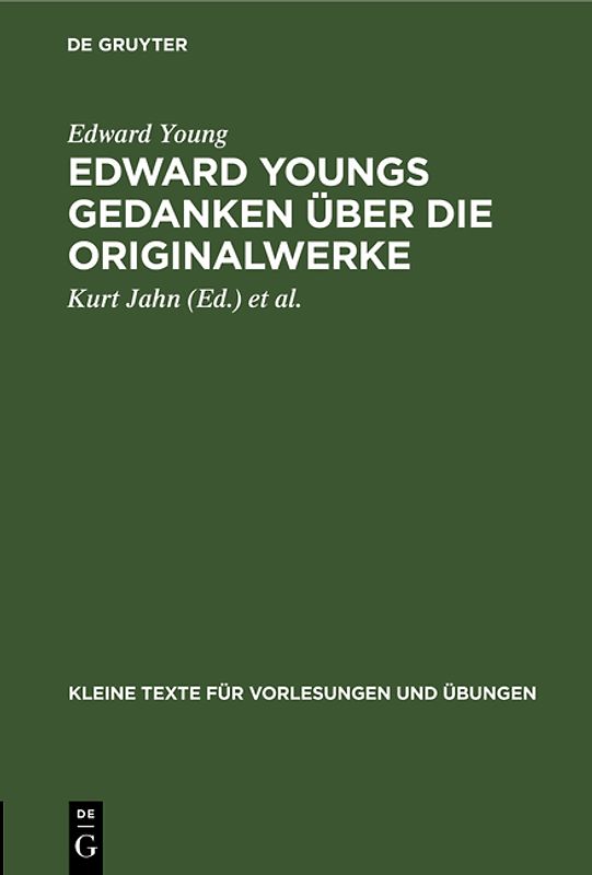 Edward Youngs Gedanken über die Originalwerke