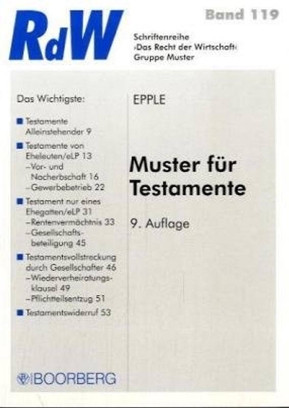 Muster für Testamente