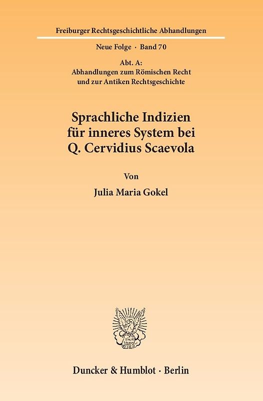 Sprachliche Indizien für inneres System bei Q. Cervidius Scaevola.