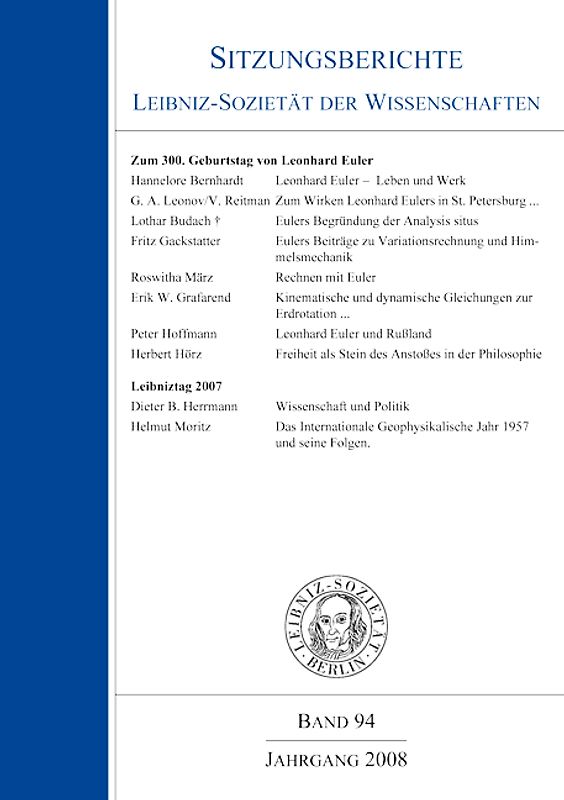 Zum 300. Geburtstag von Leonhard Euler