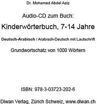 Audio CD zum Buch: „Kinderwörterbuch D-A/A-D, 7-14 Jahre, 1000 W, mit Lautschrift“