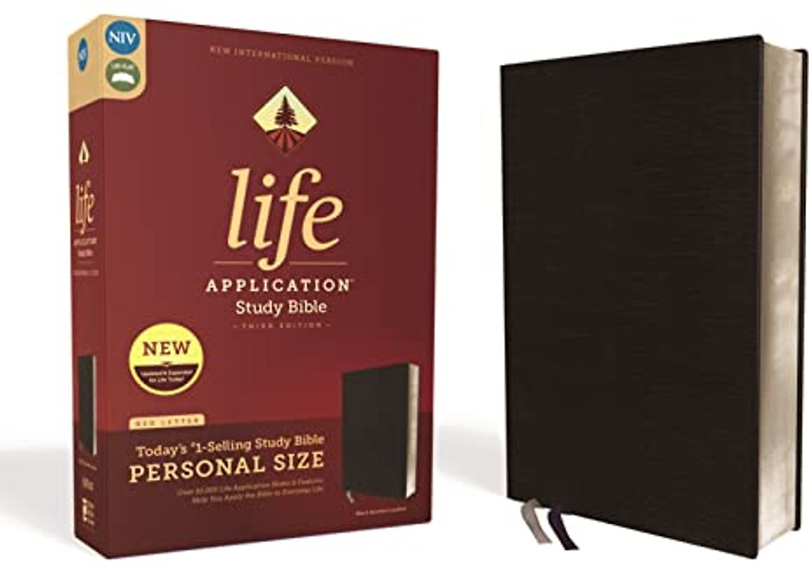 NIV, Life Application Study Bible, Third Edition, Personal Size, Bonded Leather, Black, Red Letter