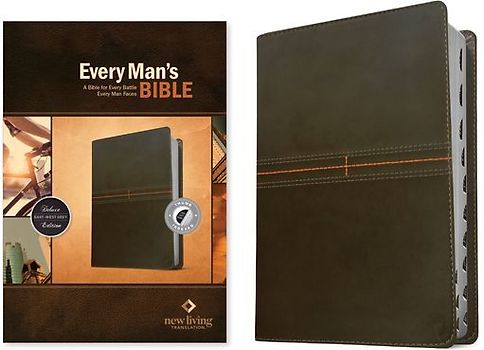 Every Man's Bible NLT (Leatherlike, East-West Grey, Indexed)