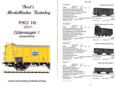 Best`s Modellbahn Katalog PIKO H0 Güterwagen 1 (Deutschland) 2010 bebildert