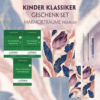 Kinder Klassiker Geschenkset - 3 Bücher (mit Audio-Online) + Marmorträume Schreibset Premium