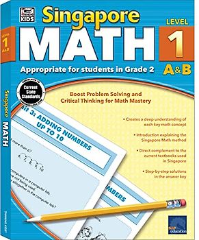 Singapore Math 2nd Grade Math Workbook, Addition, Subtraction, Multiplication and More for Homeschool or Classroom (Singapore Math, Level 1 A & B)