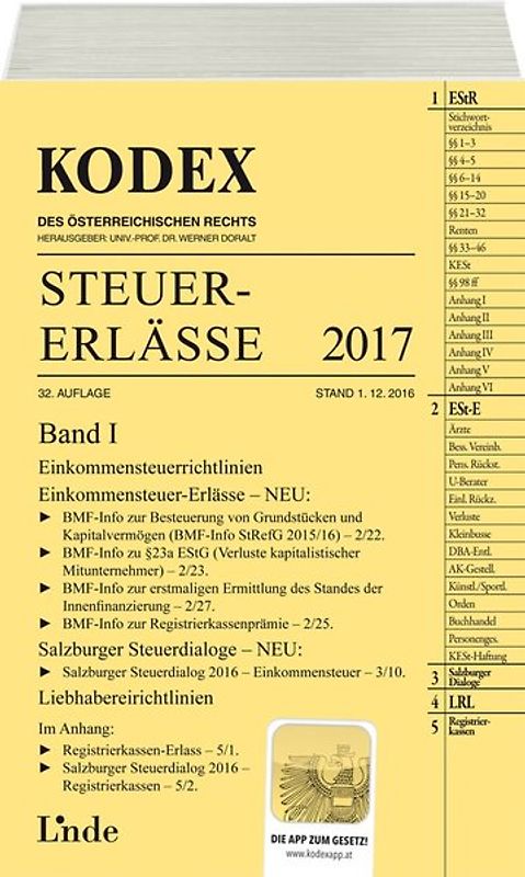 KODEX Steuer-Erlässe 2017 Band I