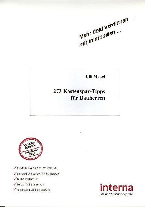 273 Kostenspar-Tipps für Bauherren