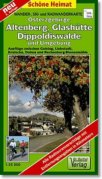 Wander-, Ski- und Radwanderkarte Osterzgebirge, Altenberg, Glashütte, Dippoldiswalde und Umgebung