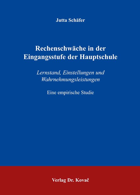Rechenschwäche in der Eingangsstufe der Hauptschule