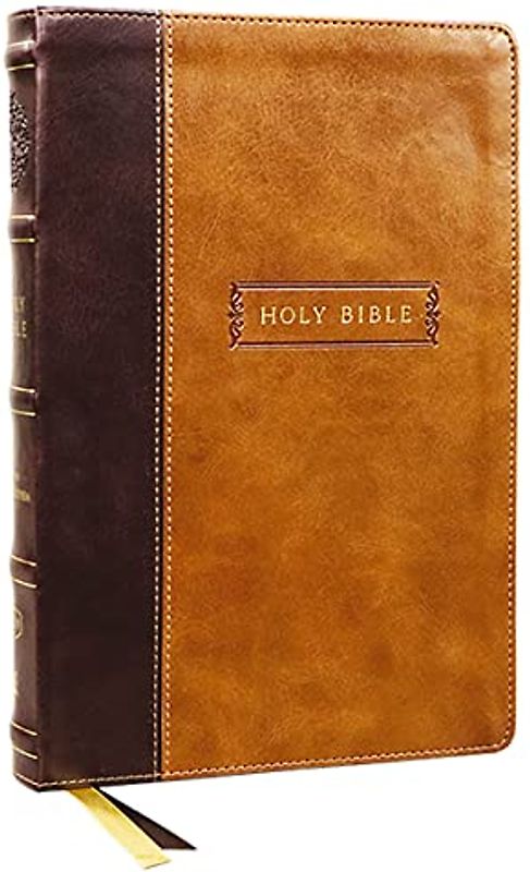 KJV Holy Bible with Apocrypha and 73,000 Center-Column Cross References, Brown Leathersoft, Red Letter, Comfort Print: King James Version