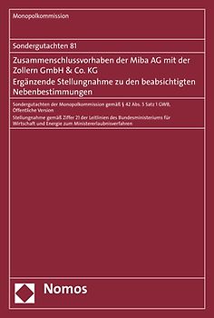 Ergänzende Stellungnahme zu den beabsichtigten Nebenbestimmungen