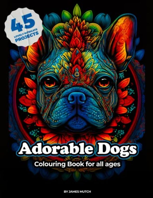 Adorable Dogs Colouring Book for all ages: Stress Relieving Creative Fun Illustrations to Calm Down, Reduce Anxiety & Relax. Great Gift Idea for Men, Women and Children