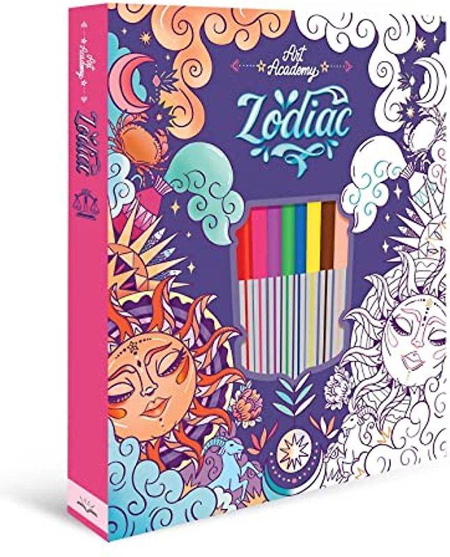 Art Academy Zodiac: Coloring Kit With Dual-tip Brush Pens and Stencils