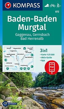 KOMPASS Wanderkarte 872 Baden-Baden, Murgtal, Gaggenau, Gernsbach, Bad Herrenalb 1:25.000