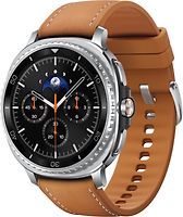 Samsung Galaxy Watch8 Classic 46 mm Boîtier aluminium noir sur Hybride premium camel [Wi-Fi]