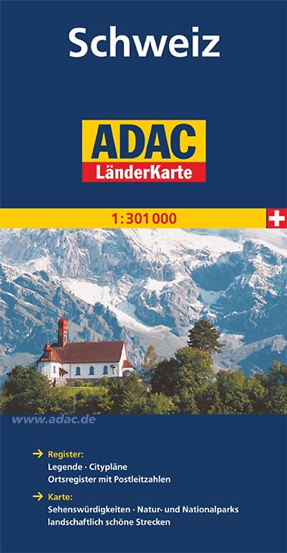 ADAC LänderKarte Schweiz 1:301 000