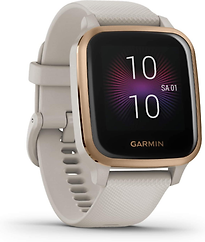 Garmin Venu Sq Music 40 mm roségoud met siliconenarmband beige [wifi]