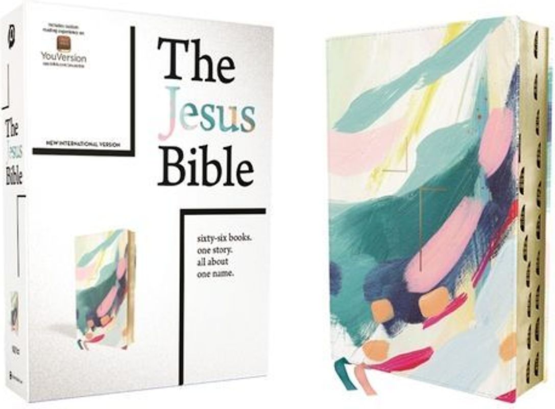 The Jesus Bible Artist Edition, Niv, Leathersoft, Multi-Color/Teal, Thumb Indexed, Comfort Print